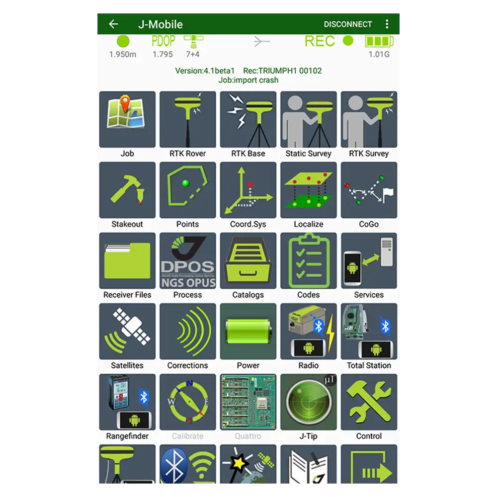 نرم افزار نقشه برداری Javad Mobile Tools (ویژه Android™)