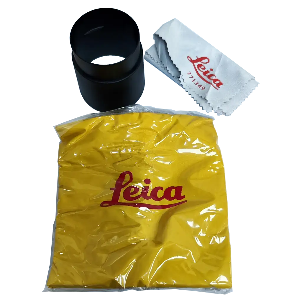 بسته محافظ توتال استیشن لایکا Leica Protection Pack ساخت لایکا سوئیس شامل آفتابگیر ، کاور باران و دستمال تنظیف لنز برای توتال استیشن های لایکا می باشد.
