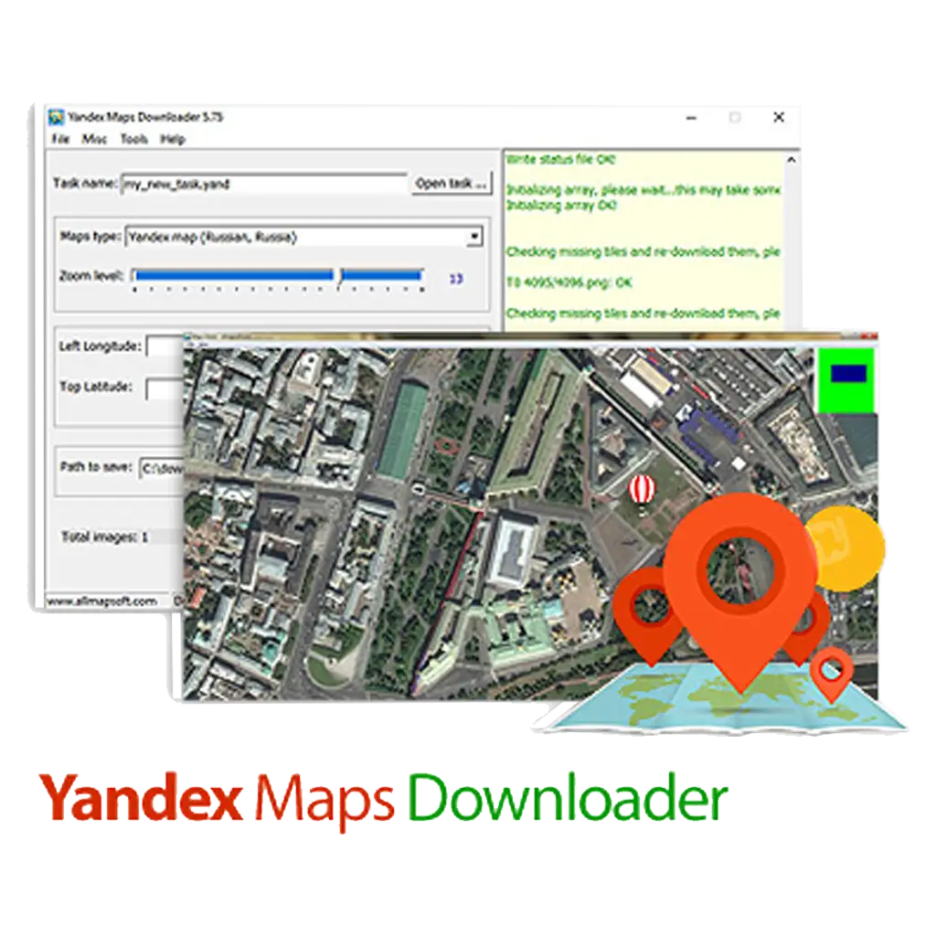 نرم افزار نقشه برداریYandex Maps Downloader